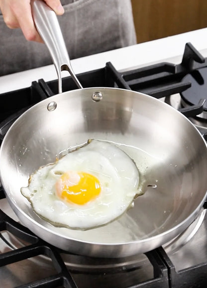 Set de 3 poêles en inox haute qualité – 22 / 26 / 28 cm